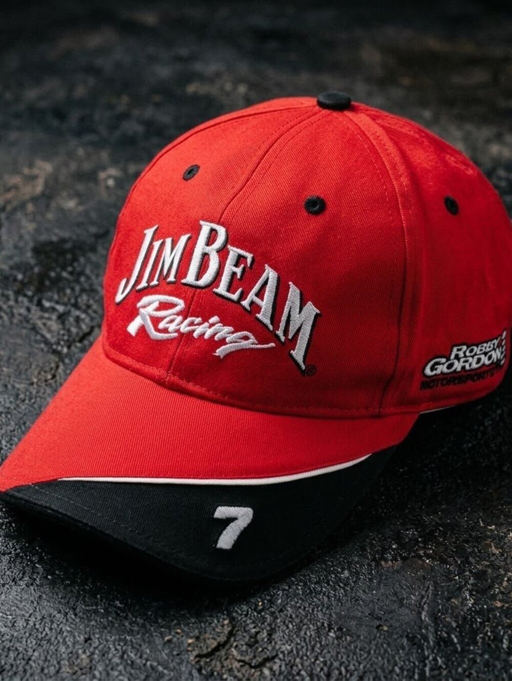 Vtg Jim Beam Racing Robby Gordon Motorsports Red Dad Hat Promo Merch Blokecore